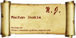 Machan Joakim névjegykártya
